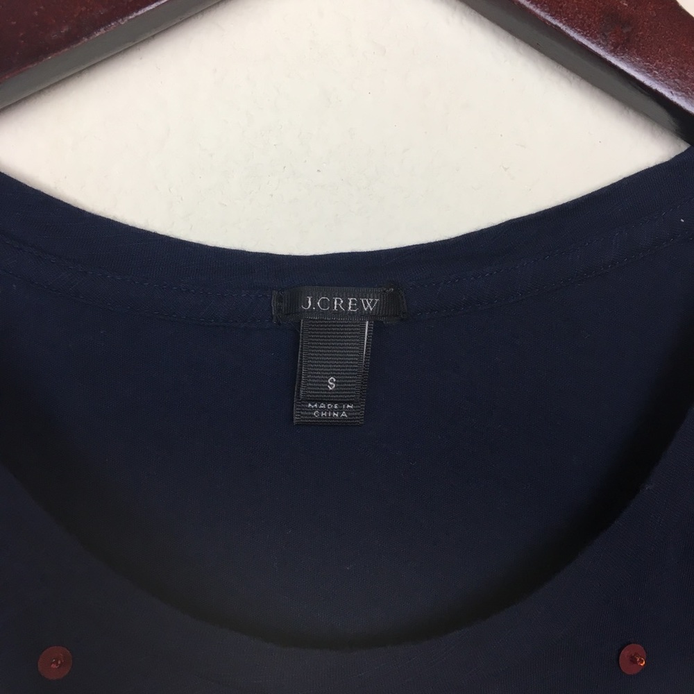 J.Crew Stacked Navy Sequin Shell - image 3